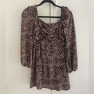 Topshop Petite Animal Print Dress